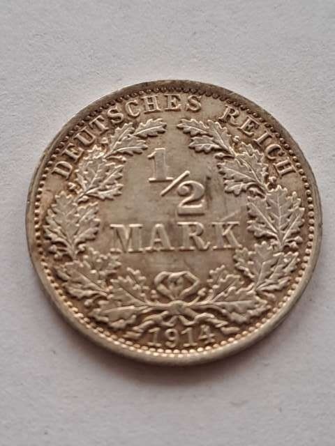 Niemcy 1/2 Marki Wilhelm II 1914 r A