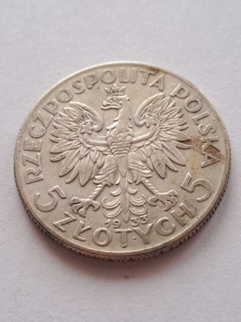 5 zł Głowa Kobiety 1933 r