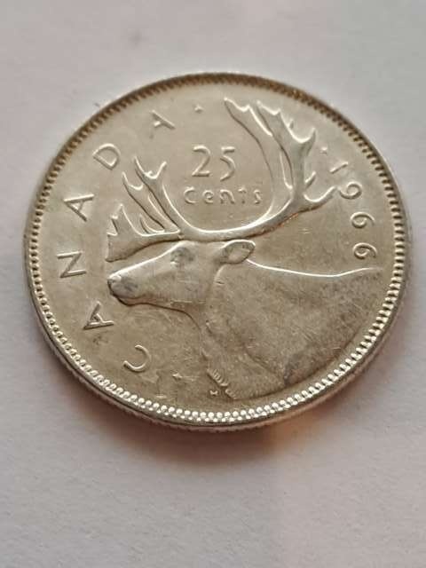 Kanada 25 centów Elżbieta II 1966 r