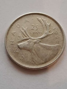 Kanada 25 centów Elżbieta II 1965 r