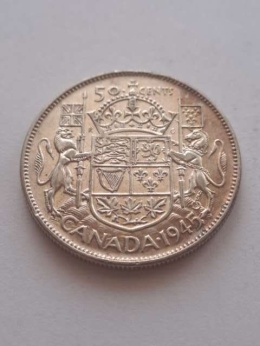 Kanada 50 centów Jerzy VI 1945 r
