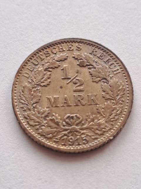 Niemcy 1/2 Marki Wilhelm II 1915 r F