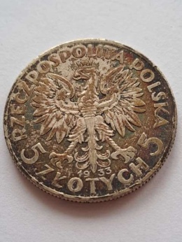 5 zł Głowa Kobiety 1933 r