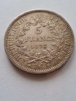 Francja 5 Franków Herkules 1873 r