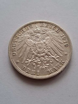 Niemcy 3 Marki Prusy 1910 r