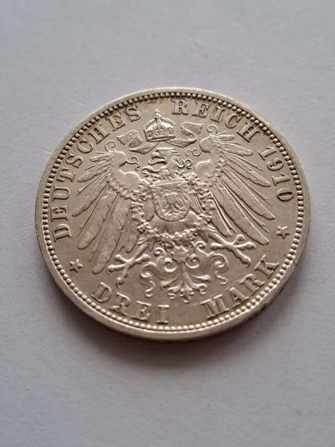 Niemcy 3 Marki Prusy 1910 r