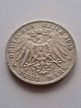 Niemcy 3 Marki Wirtembergia 1913 r