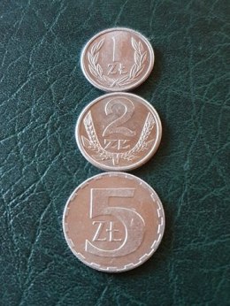 1-2-5 zł Lot 3 szt