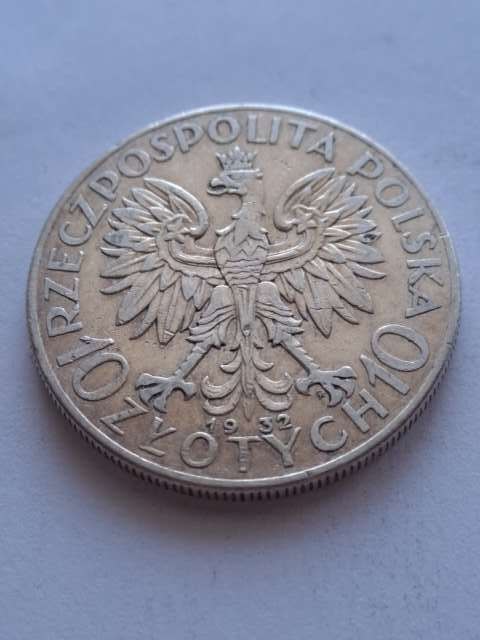 10 zł Głowa Kobiety 1932 r znak