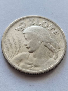 2 zł Żniwiarka 1924 r róg i pochodnia