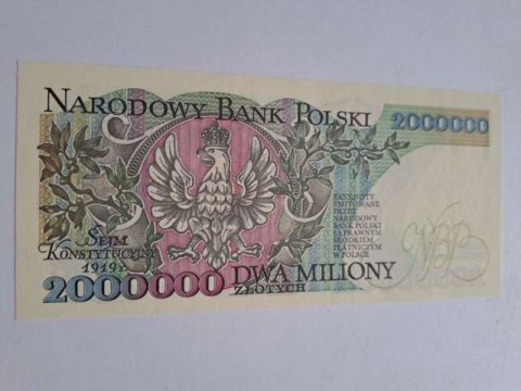 Banknot 2000000 zł J. Paderewski 1992 r seria B