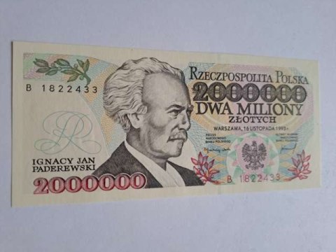 Banknot 2000000 zł J. Paderewski 1993 r seria B
