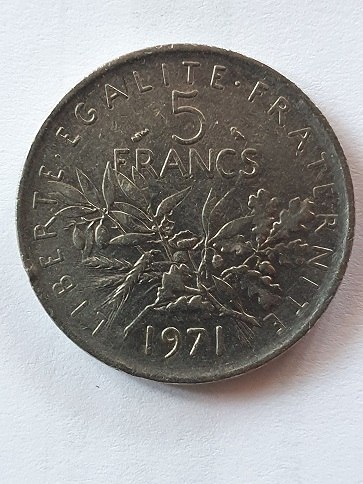 Francja 5 Frankow 1971 r