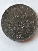 Francja 5 Frankow 1974 r