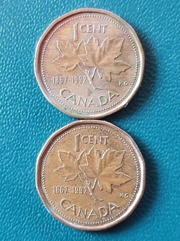 Kanada 1 Cent Lot 2 szt 1992
