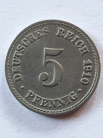Niemcy 5 Pfennig 1910 r Litera A