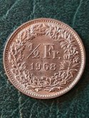 Szawajcaria 1/2 Franka 1968 r
