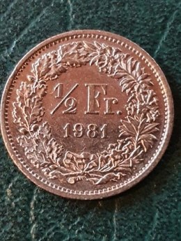 Szawajcaria 1/2 Franka 1981 r