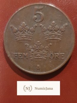 Szwecja 5 Ore 1948 r