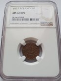 2 Grosze 1937 r stan NGC MS 63 BN