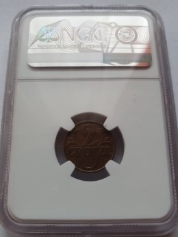 2 Grosze 1937 r stan NGC MS 63 BN