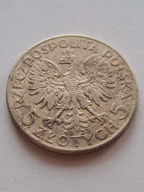 5 zł Głowa Kobiety 1933 r