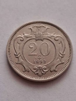 Austria 20 haler Franciszek Józef 1893 r