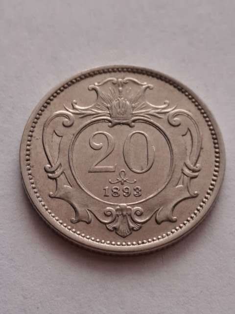 Austria 20 haler Franciszek Józef 1893 r