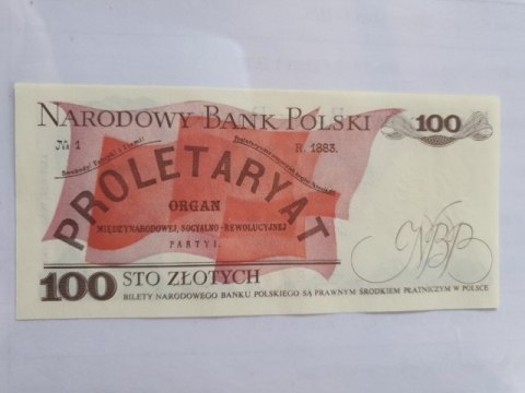 Banknot 100 zł Ludwik Waryński 1986 r seria RR