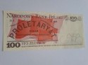 Banknot 100 zł Ludwik Waryński 1986 r seria RT