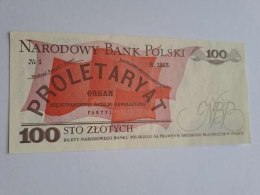 Banknot 100 zł Ludwik Waryński 1986 r seria RT