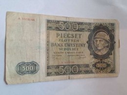 Banknot 500 złotych 1940 r seria A