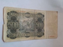Banknot 500 złotych 1940 r seria A