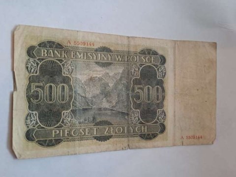 Banknot 500 złotych 1940 r seria A