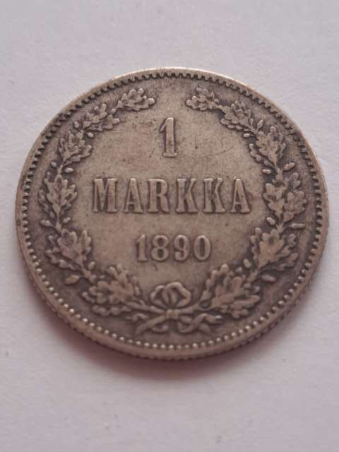 Finlandia 1 Markka Aleksander II1890 r