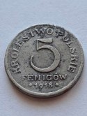Królestwo Polskie 5 Fenigów 1918 r