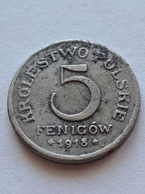 Królestwo Polskie 5 Fenigów 1918 r