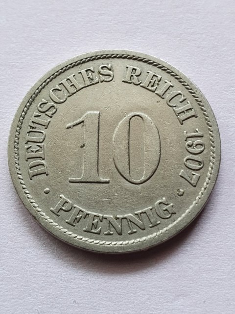Niemcy 10 Pfennig Wilhelm ll 1907 r A