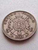 Francja 5 Franków Napoleon III 1868 r
