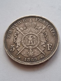 Francja 5 Franków Napoleon III 1869 r
