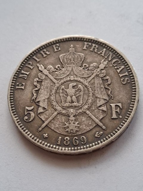 Francja 5 Franków Napoleon III 1869 r