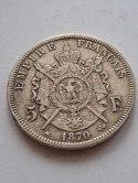 Francja 5 Franków Napoleon III 1870 r