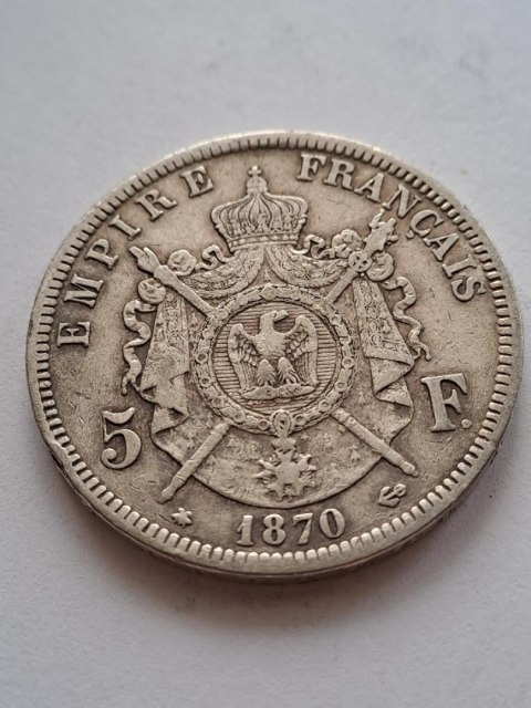 Francja 5 Franków Napoleon III 1870 r