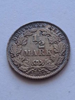 Niemcy 1/2 Marki Wilhelm II 1907 r A