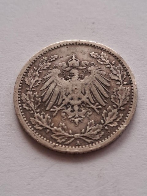 Niemcy 1/2 Marki Wilhelm II 1907 r A