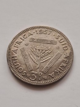 Suid Afrika 3 pensy Elżbieta II 1957 r