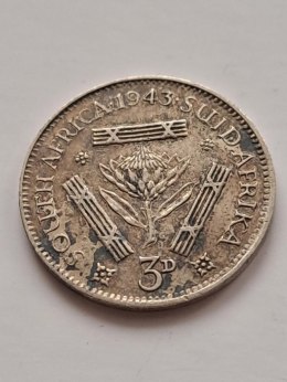 Suid Afrika 3 pensy Jerzy VI 1943 r