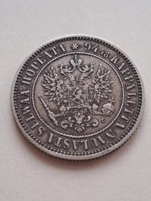 Finlandia 1 Markka Aleksander II1890 r