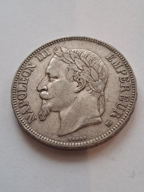Francja 5 Franków Napoleon III 1869 r