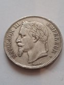 Francja 5 Franków Napoleon III 1870 r